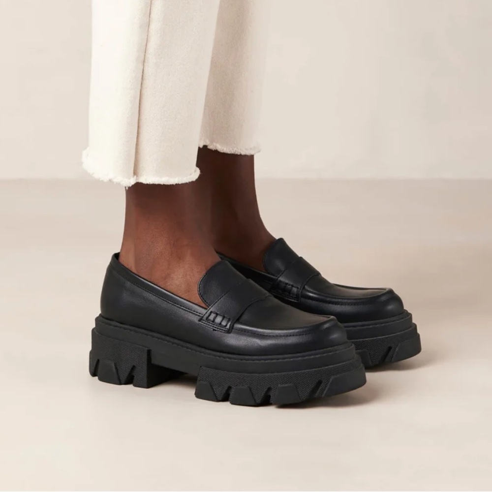 ALOHAS Trailblazer Black Vegan Leather Chunky Loafers